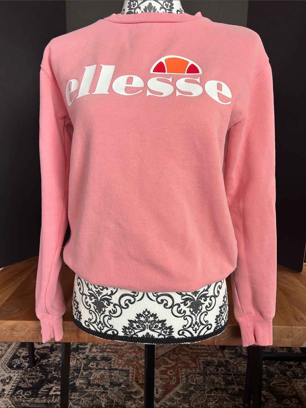 Ellesse Pink Logo Crewneck Sweatshirt.